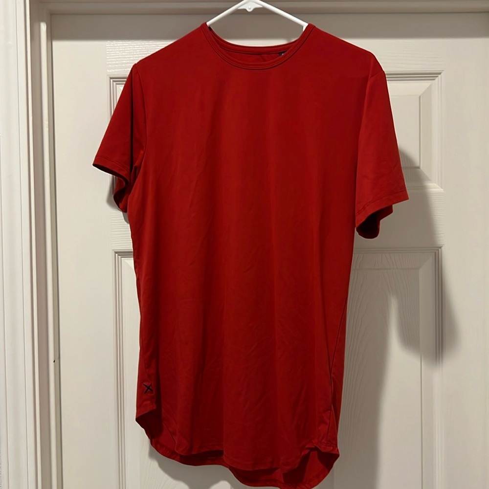 Cuts Clothing: Men’s Red Crew Elongated Tee (Medium)